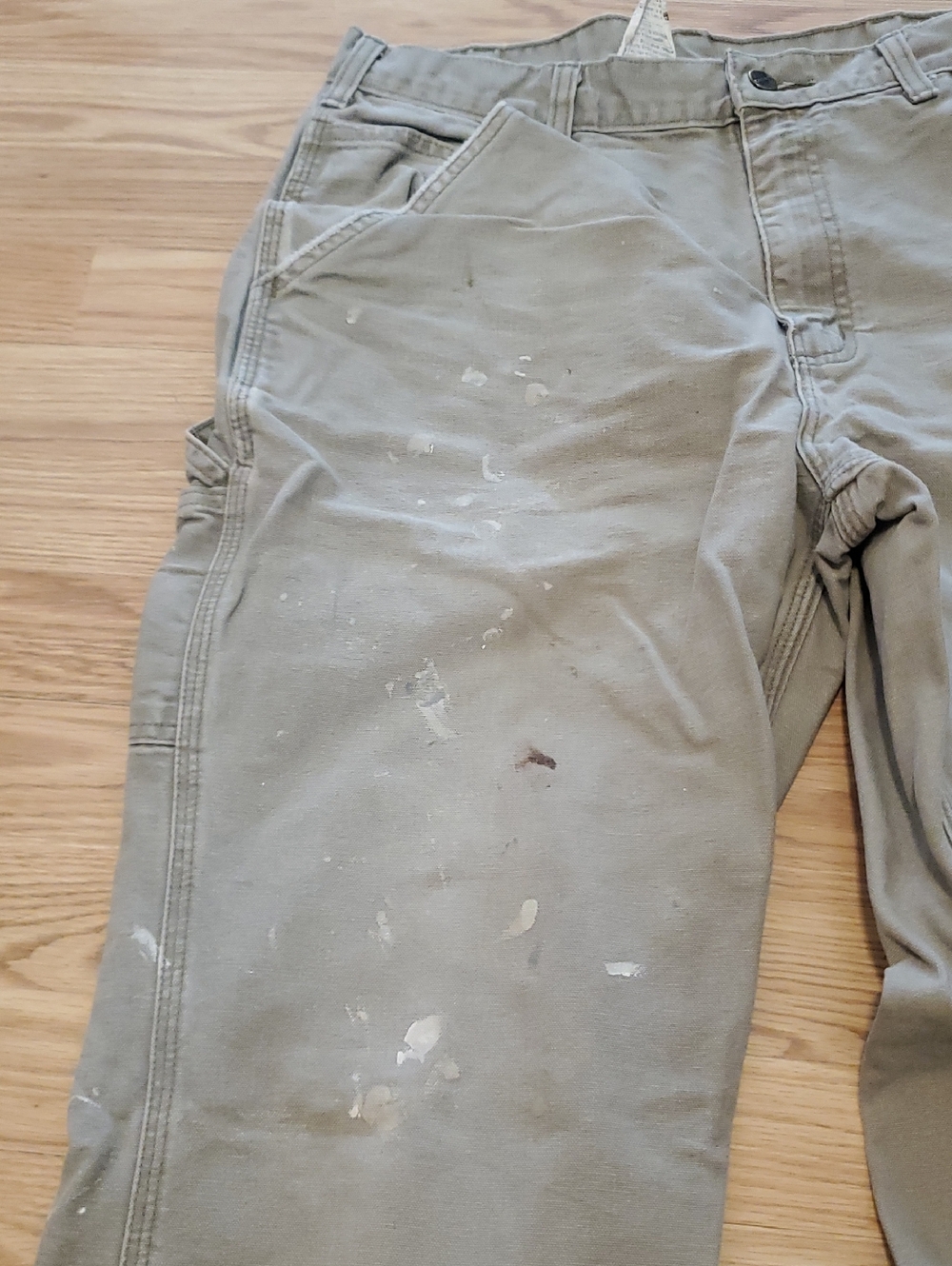 Vintage Carhartt Distressed Carpenter Pants – Gray/Sage Green  34/30 - Picture 7 of 9